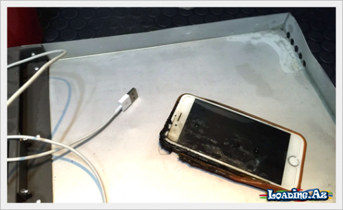 “iPhone 6” partladı, təyyarə yandı - LoaDinG.Az