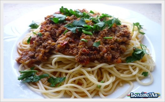 Qiyməli spagetti resepti - LoaDinG.Az