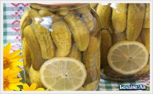 Limonla marinə edilmiş xiyar resepti - LoaDinG.Az