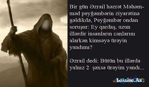 Dünya yaranan gündən can alan Əzrailin ürəyi yandığı yeganə 2 şəxs kim idi? - LoaDinG.Az