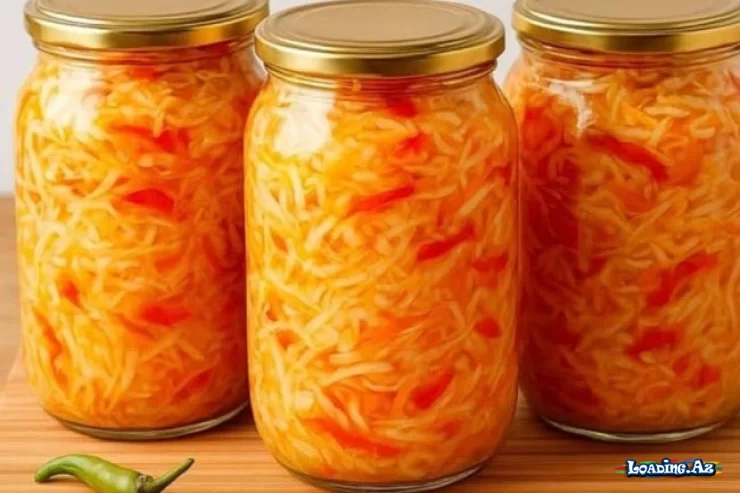 Qış üçün ən sürətli kələm salatı resepti - LoaDinG.Az