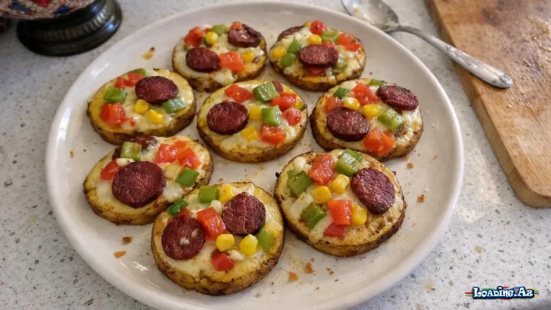Xəmir yoğurmadan pizza ləzzəti: Sobada kartof əsaslı kolbasalı dilimlər - LoaDinG.Az