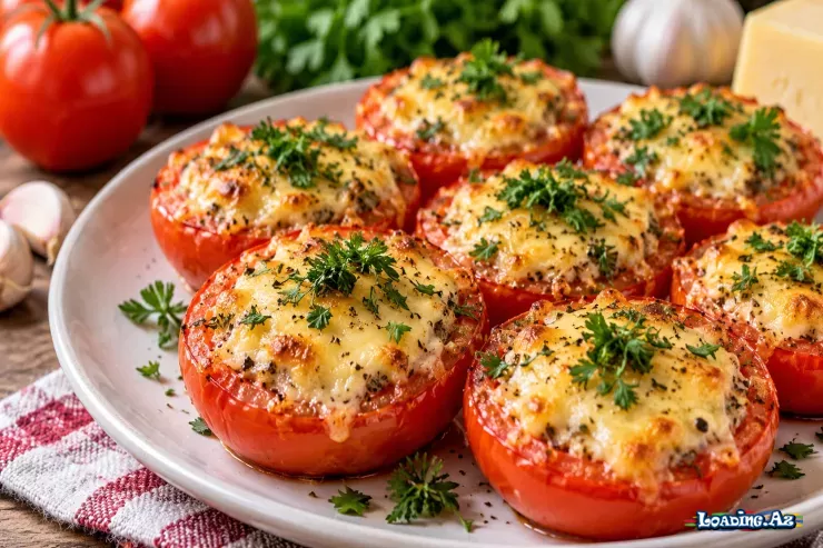 Sobada pendirli və sarımsaqlı pomidor - Duz.Az